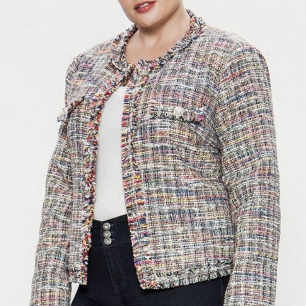 Multicolored Tweed Boucle Jacket